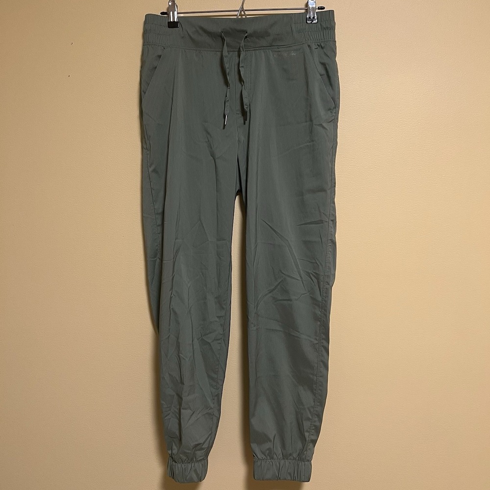 Eddie Bauer Jogger Pants Women's Medium Green Drawstring Lightweight Pockets